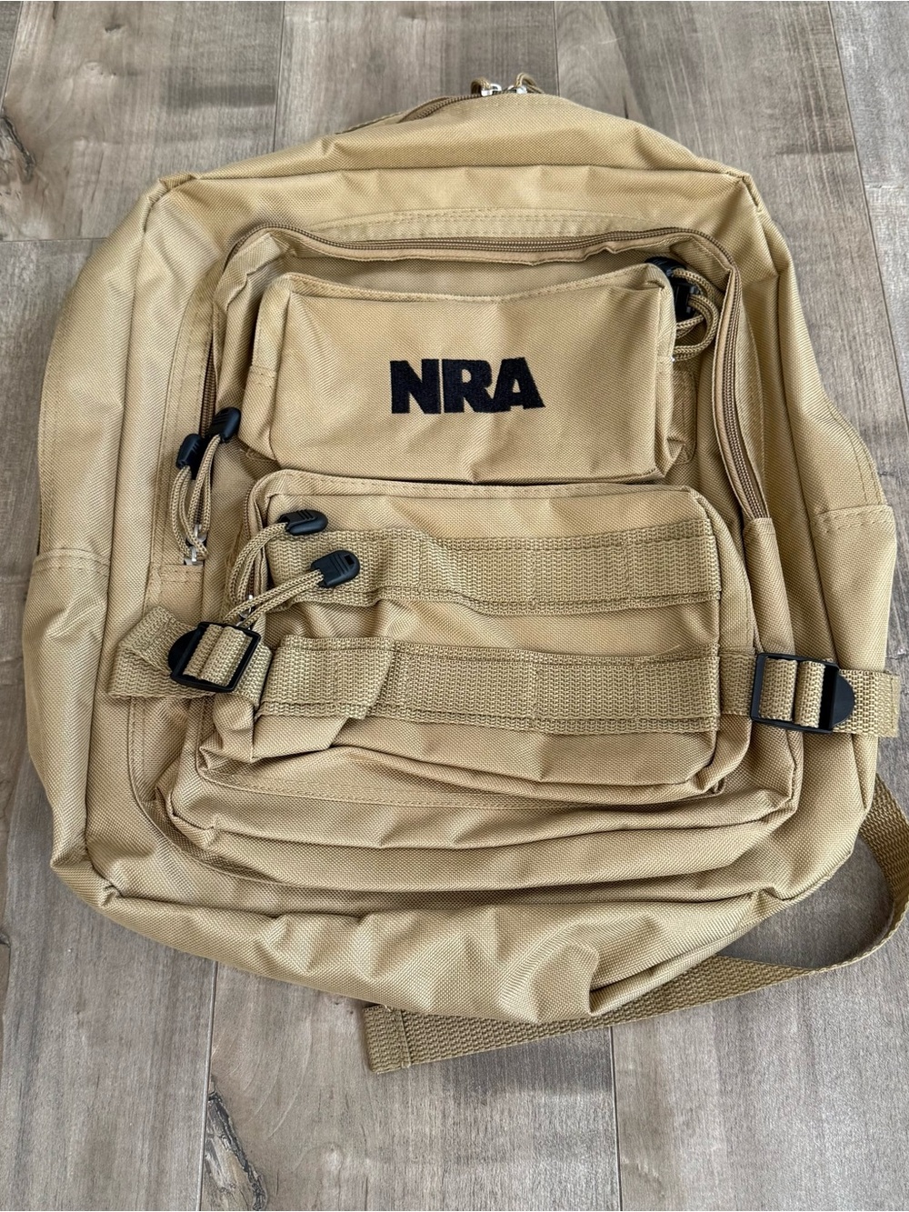 New NRA Backpack Desert Khaki Tan Tactical Travel Lightweight Adjustable